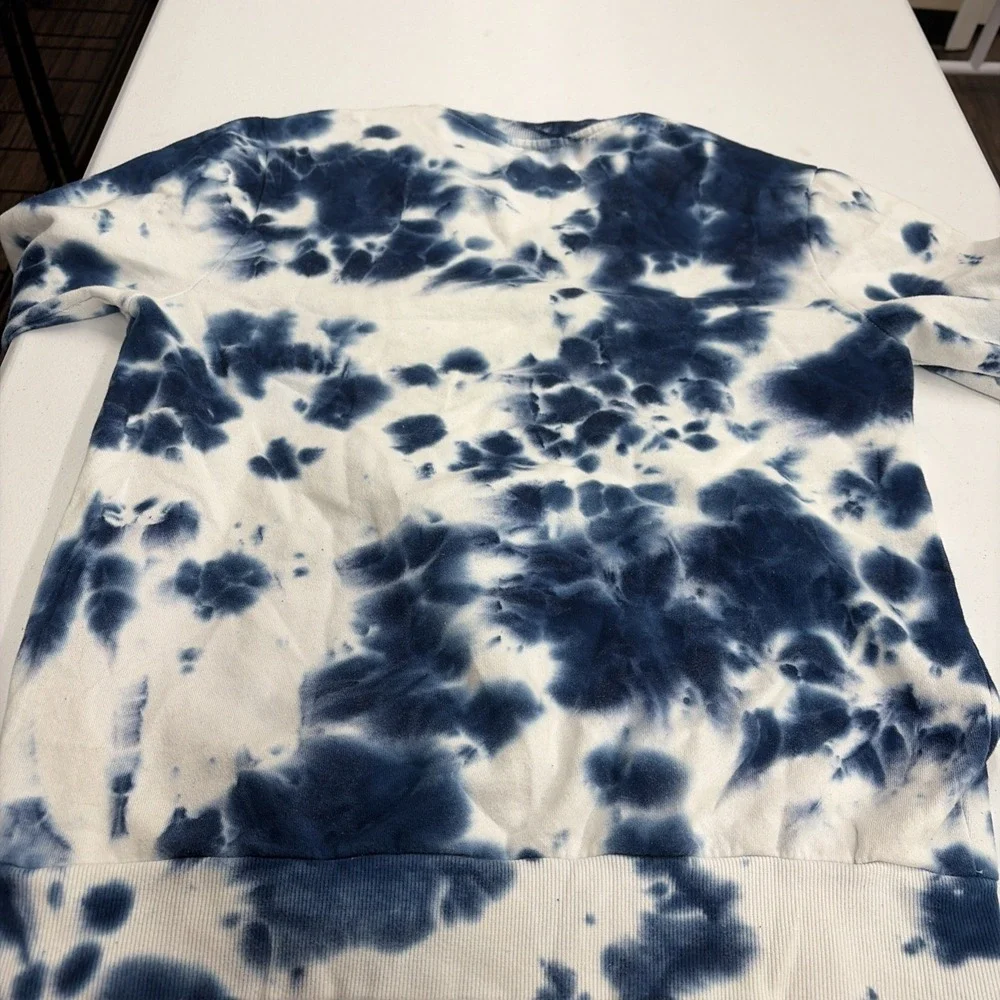 True Religion Tie Dye Buddha Poseidon Sweatshirt Crewneck Men's Medium Blue